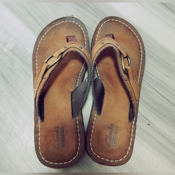 Clarks Collection Fenner Nerice Leather Strap Sandals Sz-6 - Picture 4 of 5